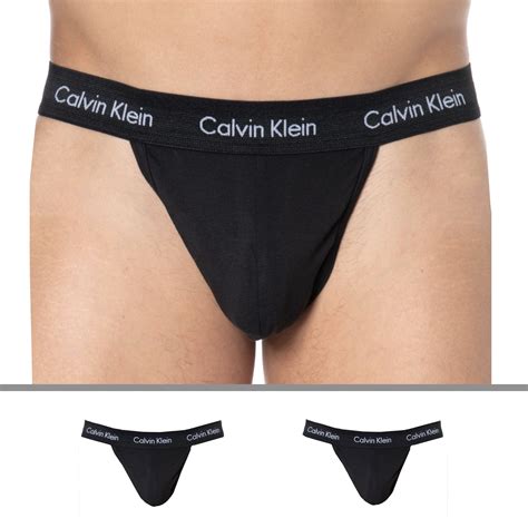 Calvin Klein Pack Cotton Stretch Thongs Black Inderwear