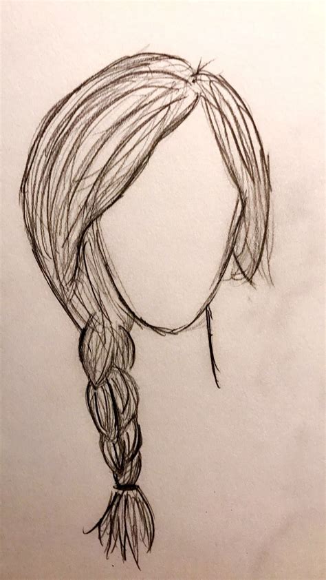 Hair Drawing Step By Step Braid Easy Drawing Ideas