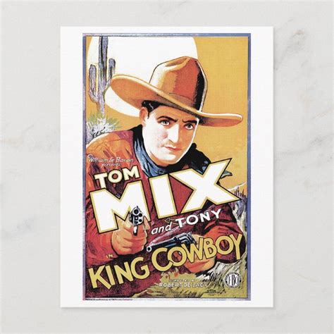 Tom Mix King Cowboy Postcard Carteles De Película Antiguos