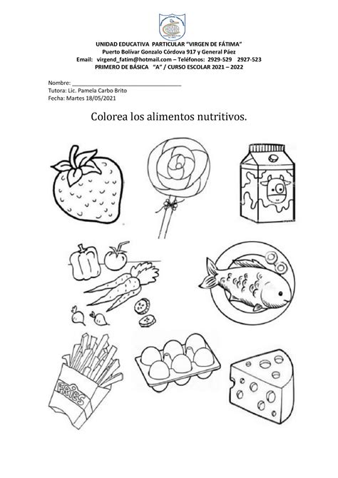 Alimentos Nutritivos Para Niños Mayores 5 Unidad Educativa Particular