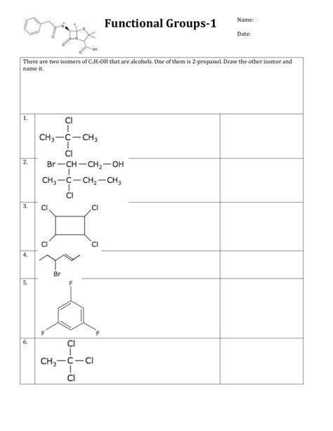 5 Functional Groups Ws 2