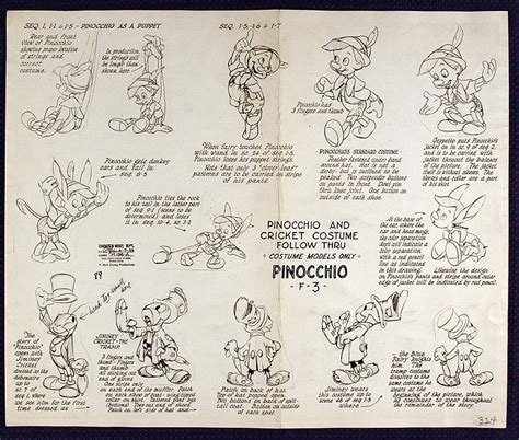 Howard Lowery Online Auction Disney Pinocchio Animation Model Sheet