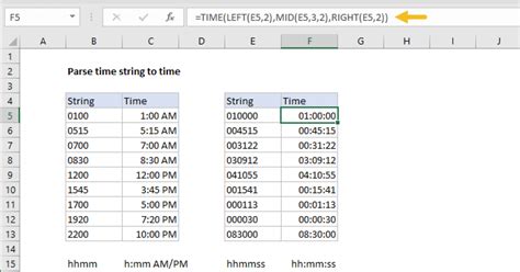 Parse Time String To Time Excel Formula Exceljet