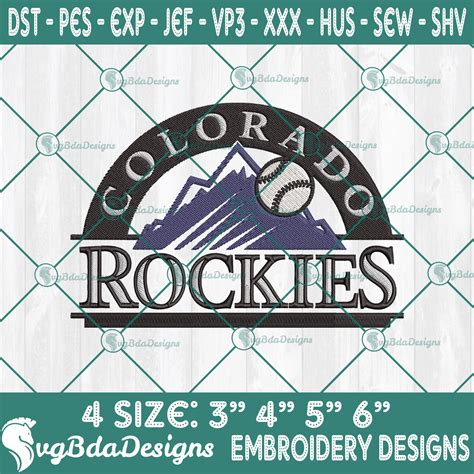 Colorado Rockies Embroidery Designs Mlb Logo Embroidered