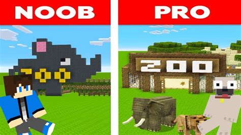 Noob Vs Pro Állatkert A Minecraftban Youtube