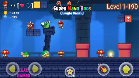 Super Mano Bros Jungle World Level 1 190 Youtube
