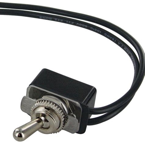 The white or neutral wire bypasses the switch and goes straight to your lights. SPST Toggle Switch with Two 6 inch Wire Leads ON/OFF | 765073 | ElecDirect