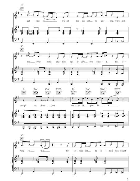 Nine To Five By Dolly Parton Dolly Parton Digital Sheet Music For