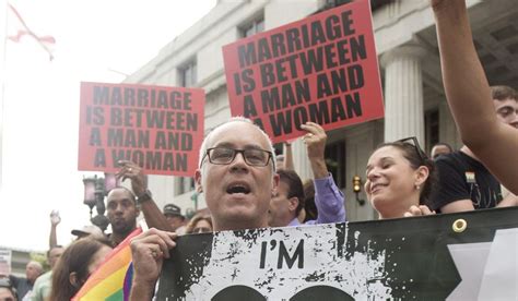 People For And Against Same Sex Marriage Stage Protests Outside The Dade County Courthouse
