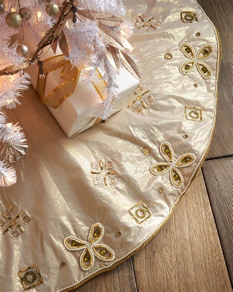 Kim Seybert Bronze Gold Holiday Tree Skirt