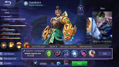 Gatotkaca Magic Damage Build 2021 Mobile Legends