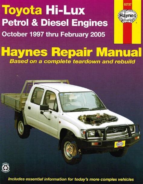 Toyota Hi Lux Petrol And Diesel 1997 2005 Haynes Owners Service