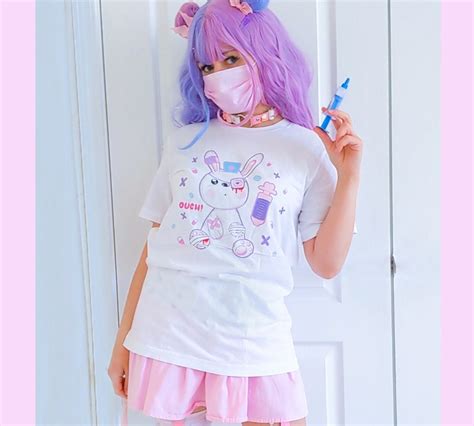 Menhera Kei Bunny Shirt Pastel Goth Clothing Yami Kawaii Etsy