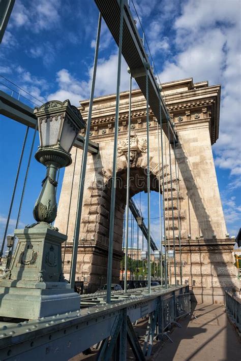 Szechenyi Chain Bridge In Budapest Stock Image Image Of Structure