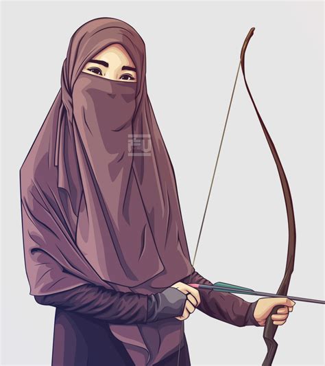 Niqab Hijab Vector Ahmadfu22 Hijab Cartoon Anime Muslim Islamic