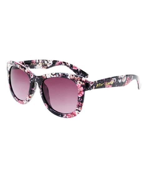 Another Great Find On Zulily Betsey Johnson Black And Pink Floral Square Sunglasses By Betsey