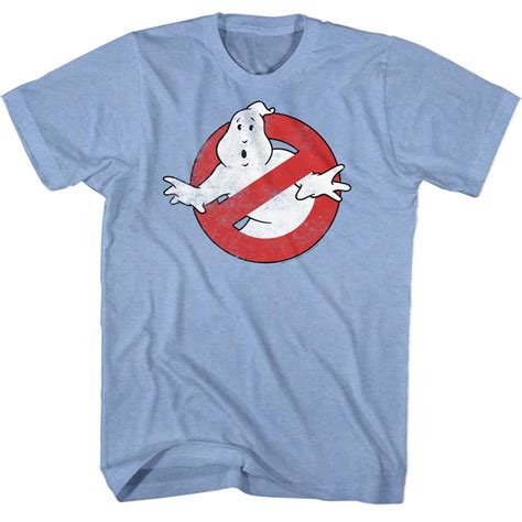 The Real Ghostbusters T Shirt No Ghost Logo Light Blue Heather Tee