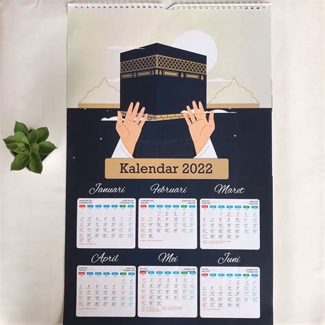 Jual Kalender Dinding 2022 2 Lembar Custom Kalender Masehi Hijriah