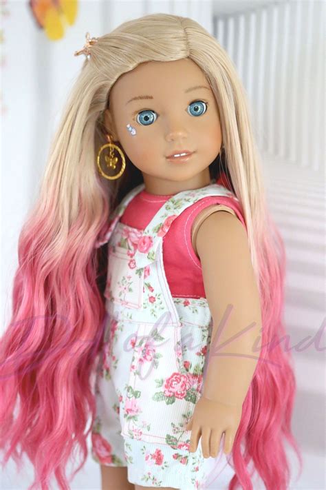 coral caramel american girl doll ombre wig fits most 18 doll gotz jour… custom american