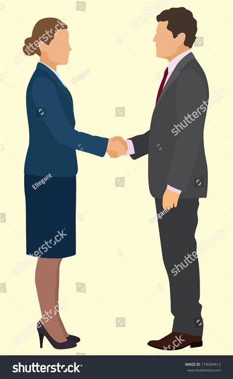 Business Man And Woman Shaking Hands Stock Vector Illustration