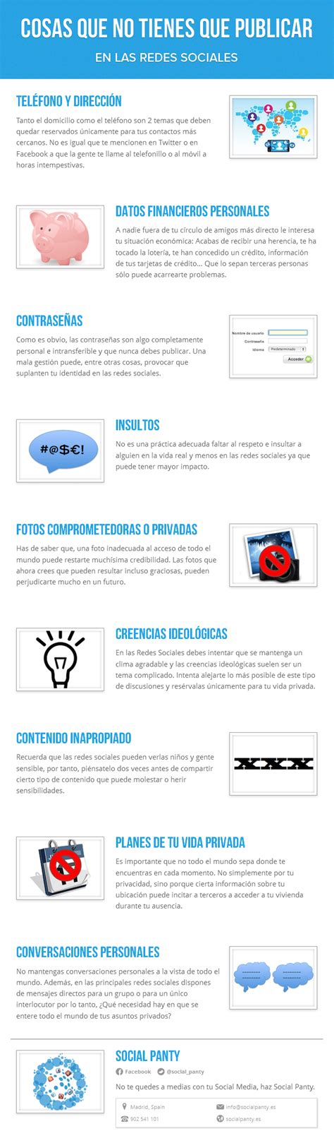 Cosas Que No Debes Publicar En Redes Sociales Infografia Infographic