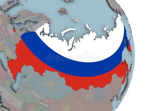 Russia On Political Globe Isolated Stock Illustration Illustration Of