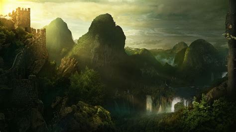 Free Download Wallpaper 1920x1080 Fantasy Mountains Landscapes