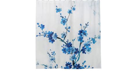Blue Watercolor Flowers Delicate Beautiful Shower Curtain Zazzle