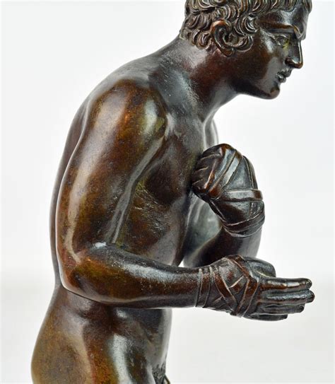 Late Th Century Classical Nude Male Athlete Bronze By Zoppo Foundry