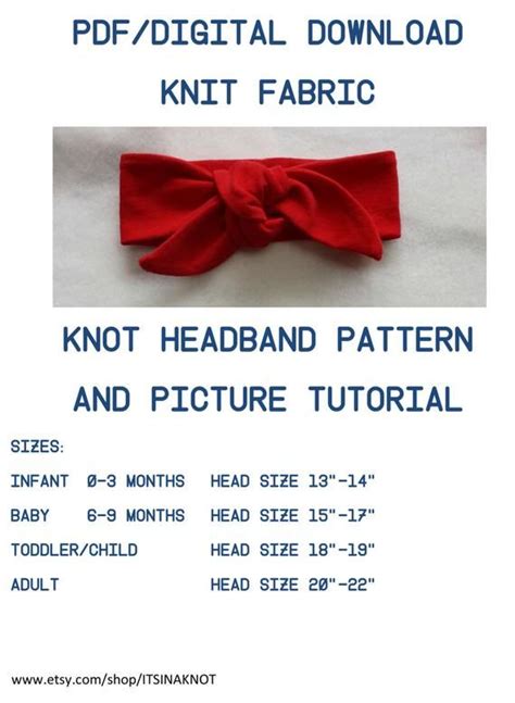 Headwrap PDF Pattern Tutorial Knit Top Knot Pattern Headwrap PDF