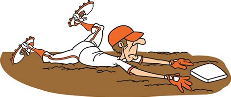 Baseball Player Sliding To The Base Stock Illustration Download Image