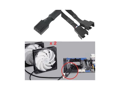 1 Pack Motherboard 4 Pin 4pin Pwm To Dual Pwm Computer Case Fan 1 To 2