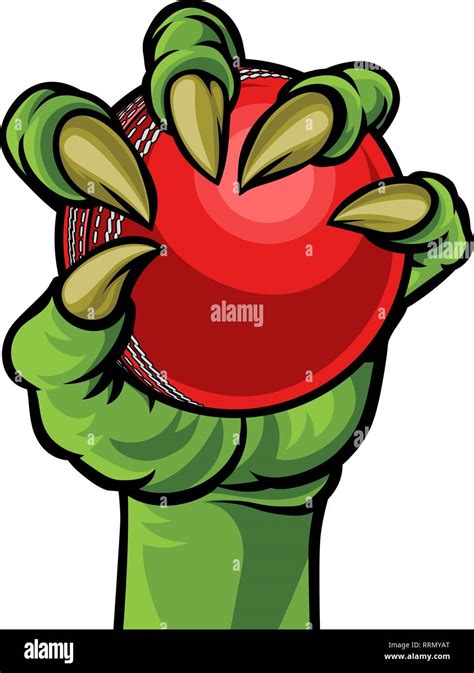 Claw Monster Hand Holding A Cricket Ball Stock Vector Image And Art Alamy