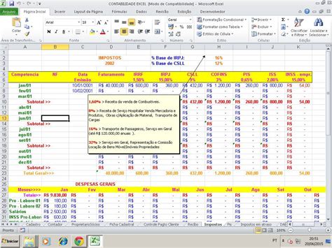 Planilhas Controle Contabilidade Em Excel R Em Mercado Livre