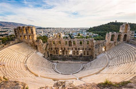On the rocky wall of the acropolis, behind the theater of dionysus, runs an ancient road known as the peripatos, which flanks the southern and eastern sides. Odeon of Herodes Atticus