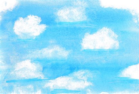 Blue Sky Clouds 2 Watercolor By Larenaissancegirl On Deviantart