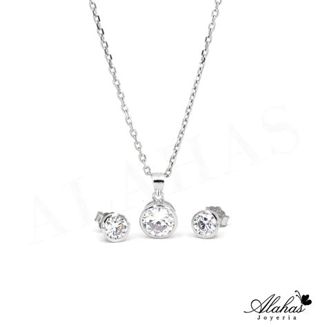 Set En Plata 925 Con Zirconias Joyería Alahas