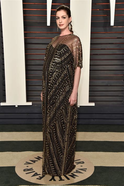 Pregnant Anne Hathaway At Vanity Fair Oscar 2016 Party In Beverly Hills 02282016 Hawtcelebs
