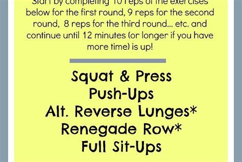 Wednesday Workout 12 Minute Count Down Amrap Workout Amrap Workout