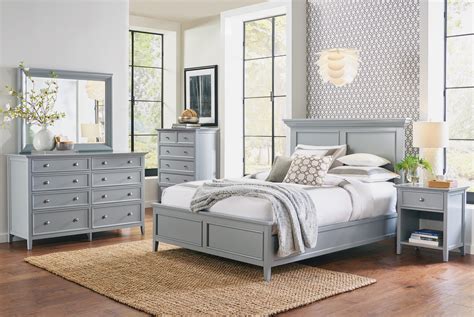 Ellsworth Grey Queen Panel Bed Levin Furniture