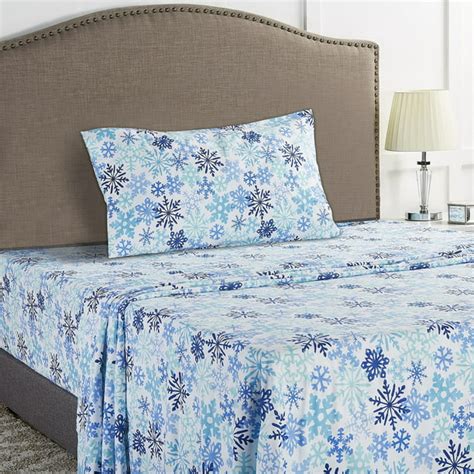 Mainstays Flannel Sheet Set Snowflake Twin