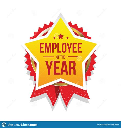 Best Employee Of The Year Award Badge Stock Vector Illustration Of