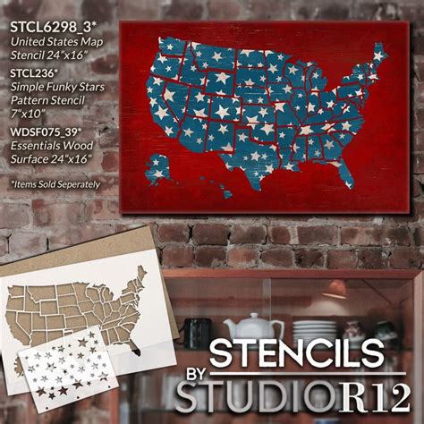 United States Map Stencil By Studior12 Craft Diy Home Decor Paint