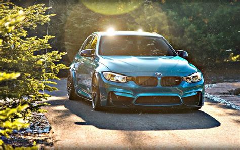 Download Wallpapers Bmw M3 2018 F80 Front View Blue Sports Sedan