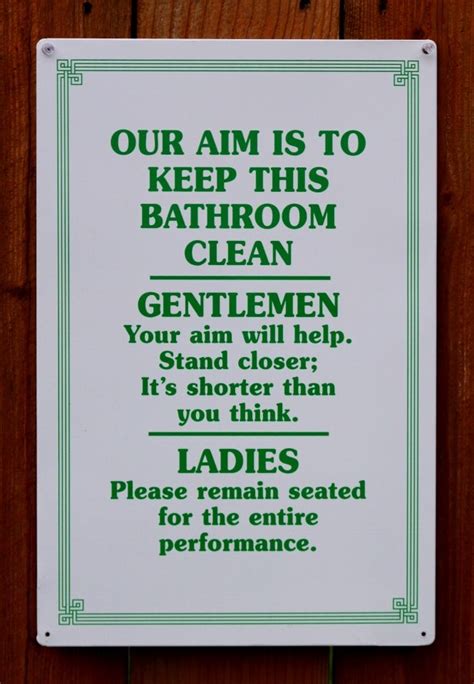 Pin Our Aim Bathroom Clean Tin Metal Sign Humor Funny