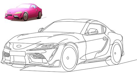 How To Create Digital Drawing Toyota Supra 20l Turbo 2020 Illustrator