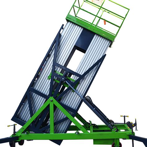 18m Lay Down Vertical Hydraulic Ladder Mast Electric Man Aluminum Alloy
