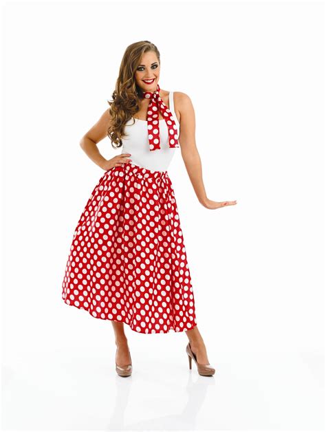 Ladies 1950s Rock N Roll Skirt Costume For 50s Fancy Dress Adults Womens Ebay