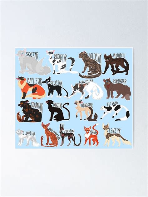 Every Skyclan Leader Ever Poster For Sale By Draikinator Redbubble