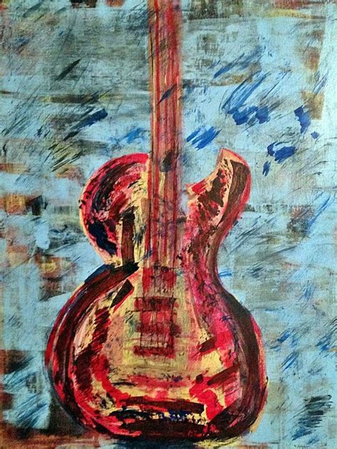 Abstract Guitar 2 Painting Abstract Guitar Painting
